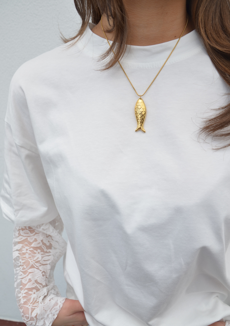 Golden fish necklace