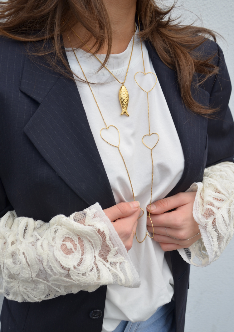 Golden fish necklace