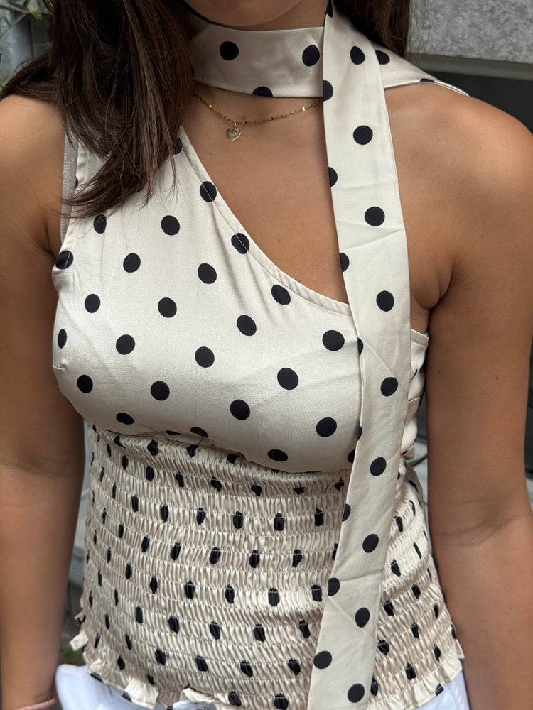 Dot top one shoulder