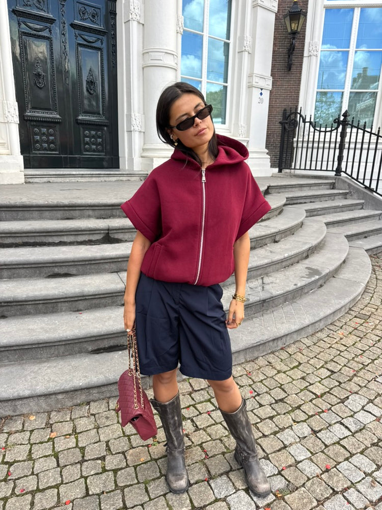 Zipper hoodie burgundy