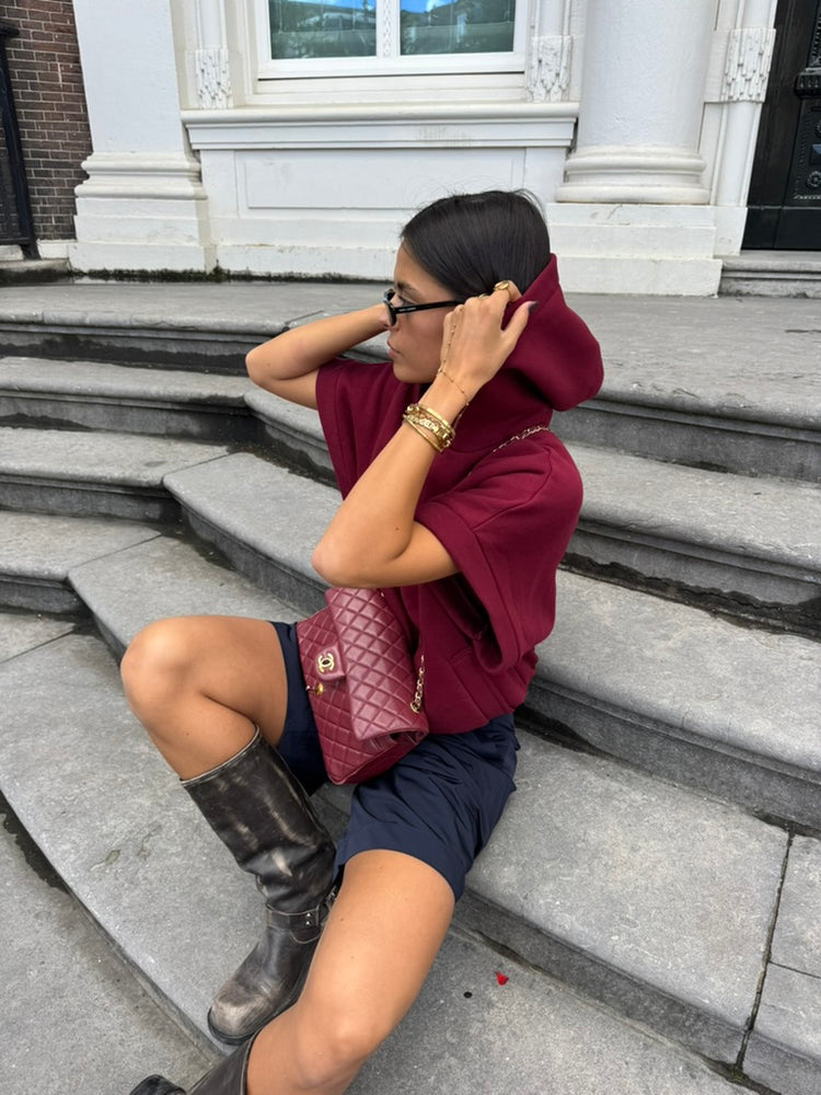 Zipper hoodie burgundy