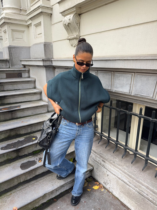 Zipper Vest Dark Green