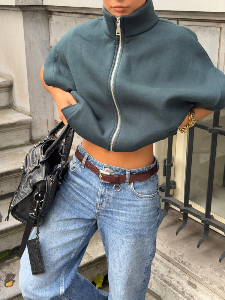 Zipper Vest Dark Green