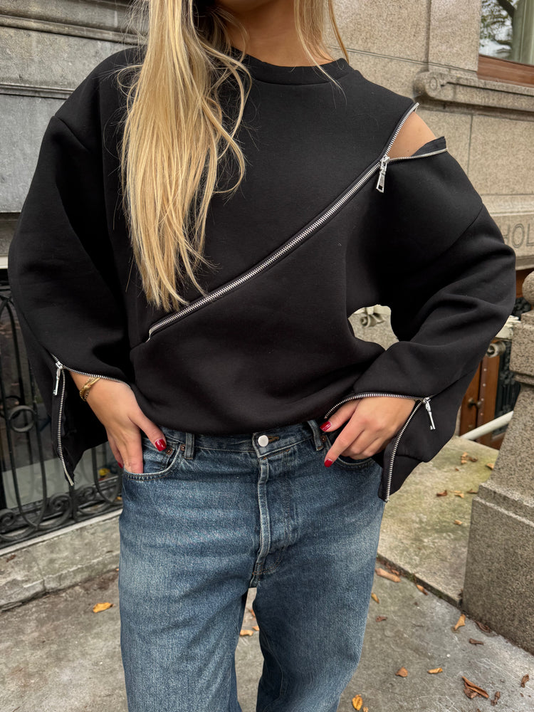 Sweater With Zipper Black