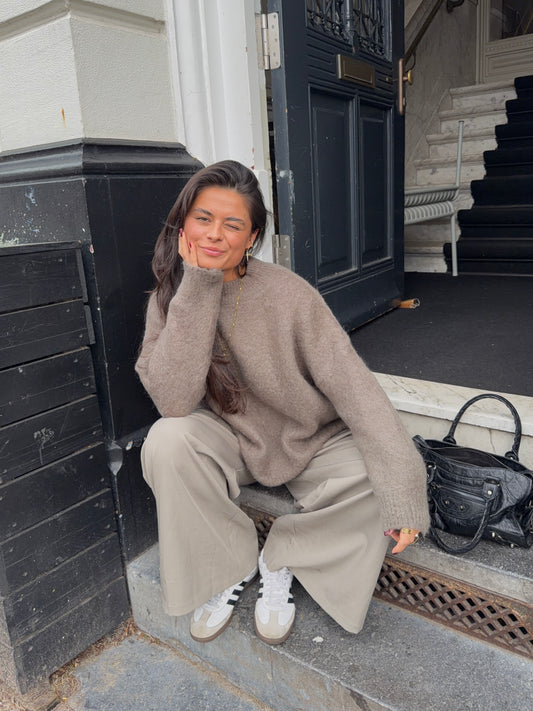 Oversized Mohair Knit Taupe