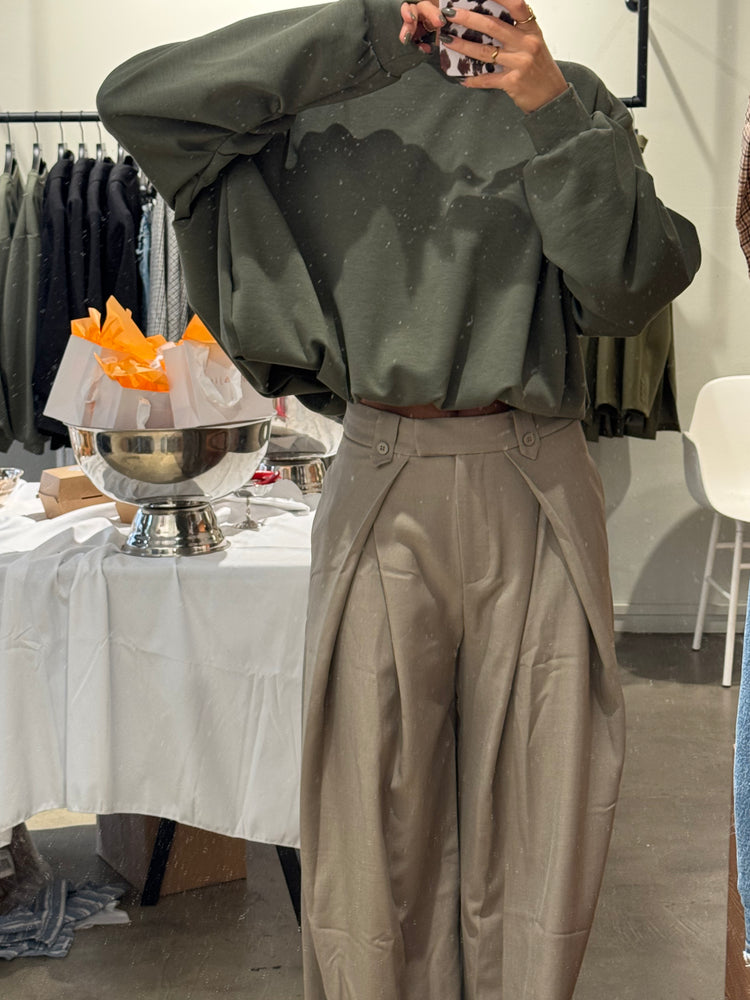 Draped Sweater Olive Green