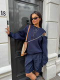 Sweater With Zippers Navy