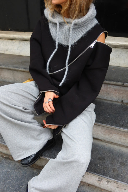 Sweater With Zipper Black