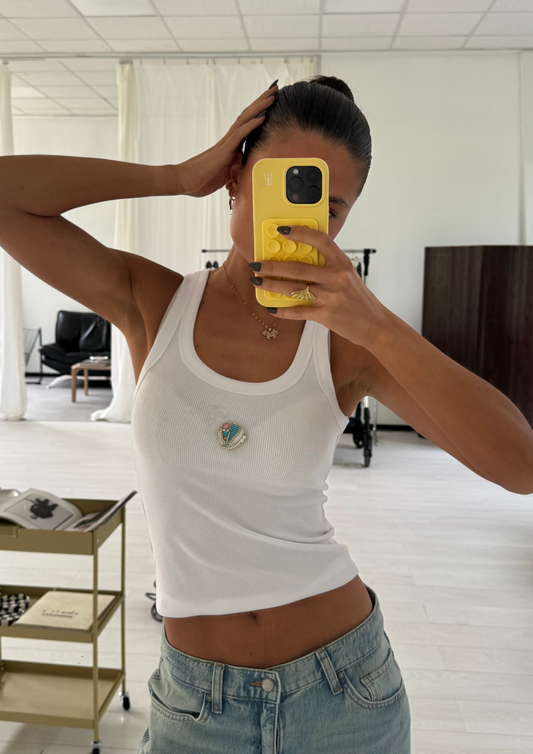 Shell Ribbed Tank Top