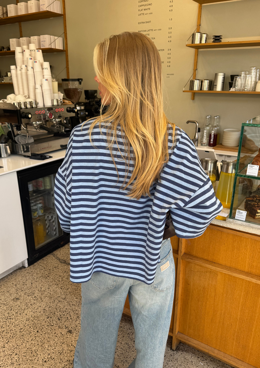 Navy Striped Longsleeve Tee