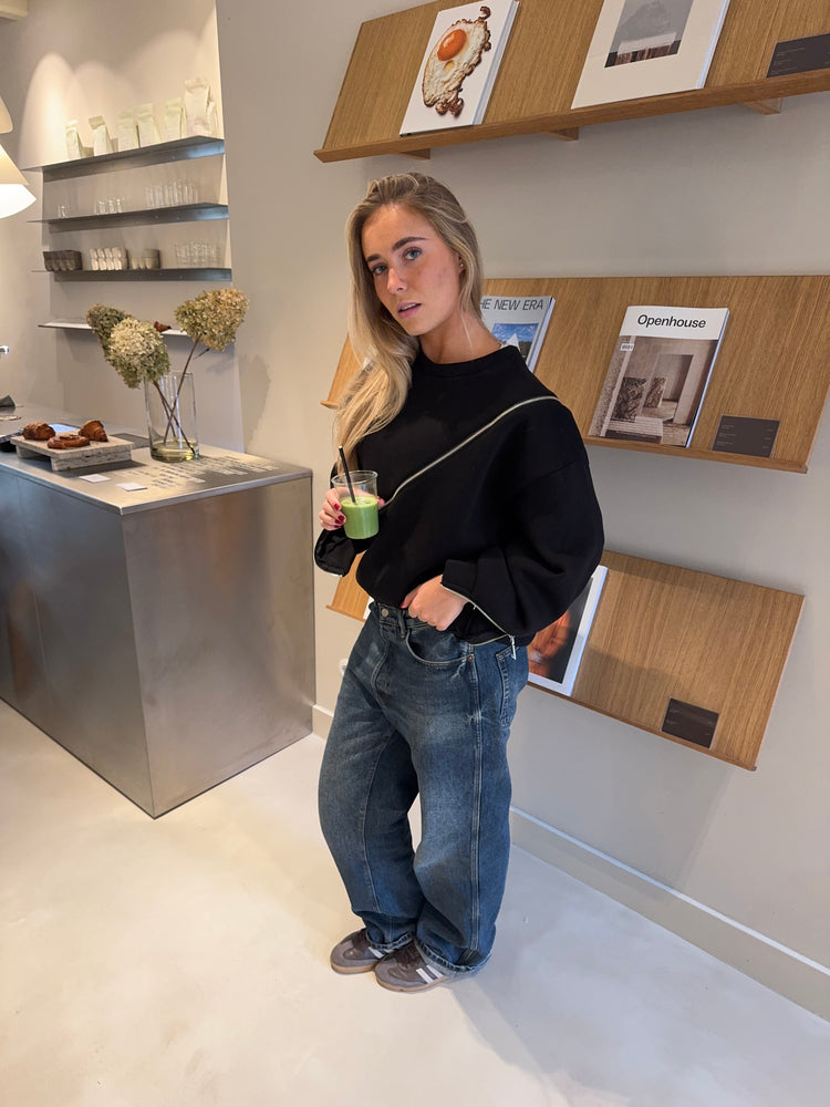 Sweater With Zipper Black