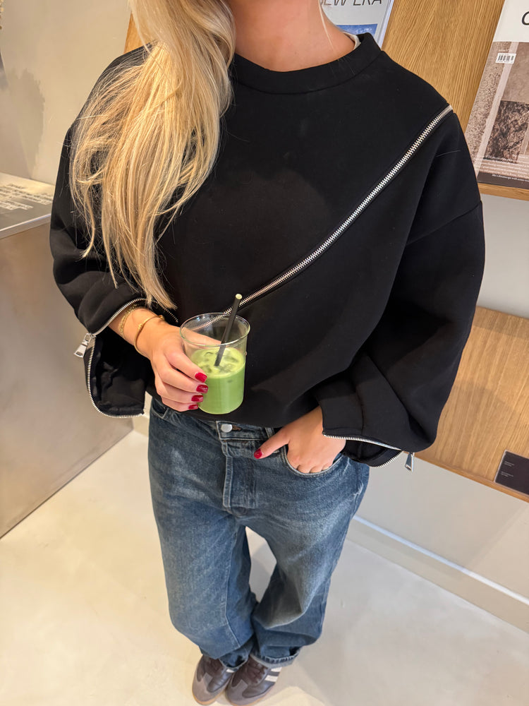 Sweater With Zipper Black