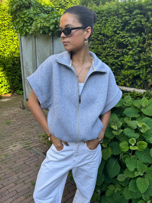 Zipper vest grey