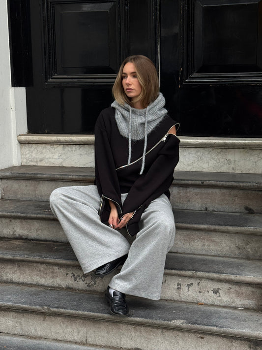 Sweater With Zipper Black