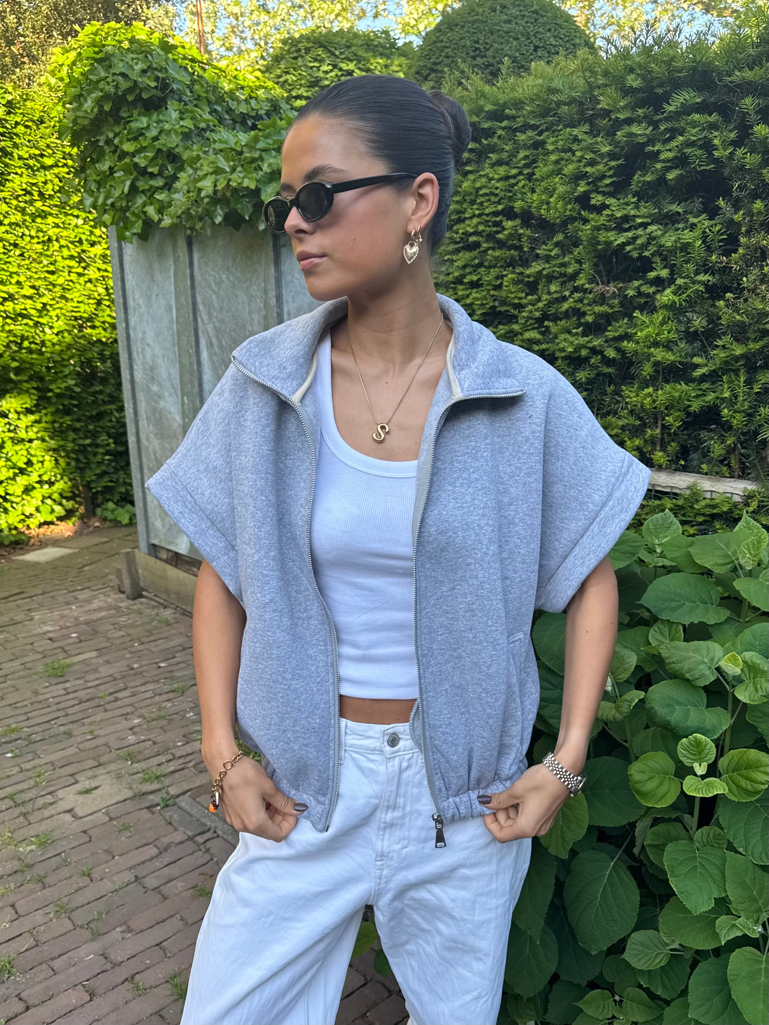 Zipper vest grey