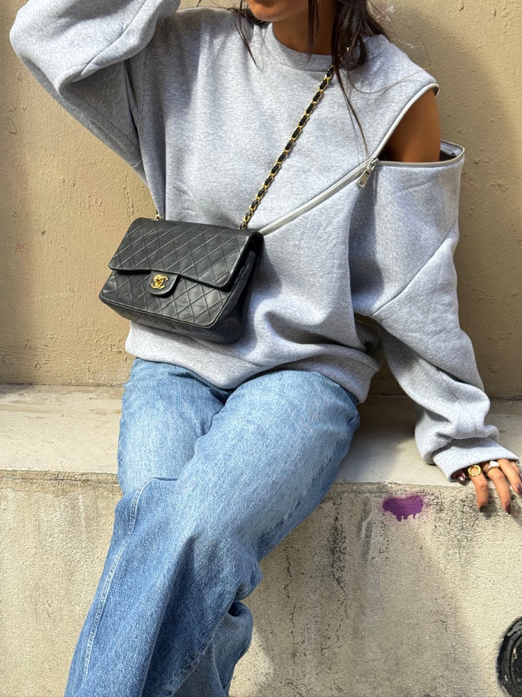 Sweater With Zippers Grey