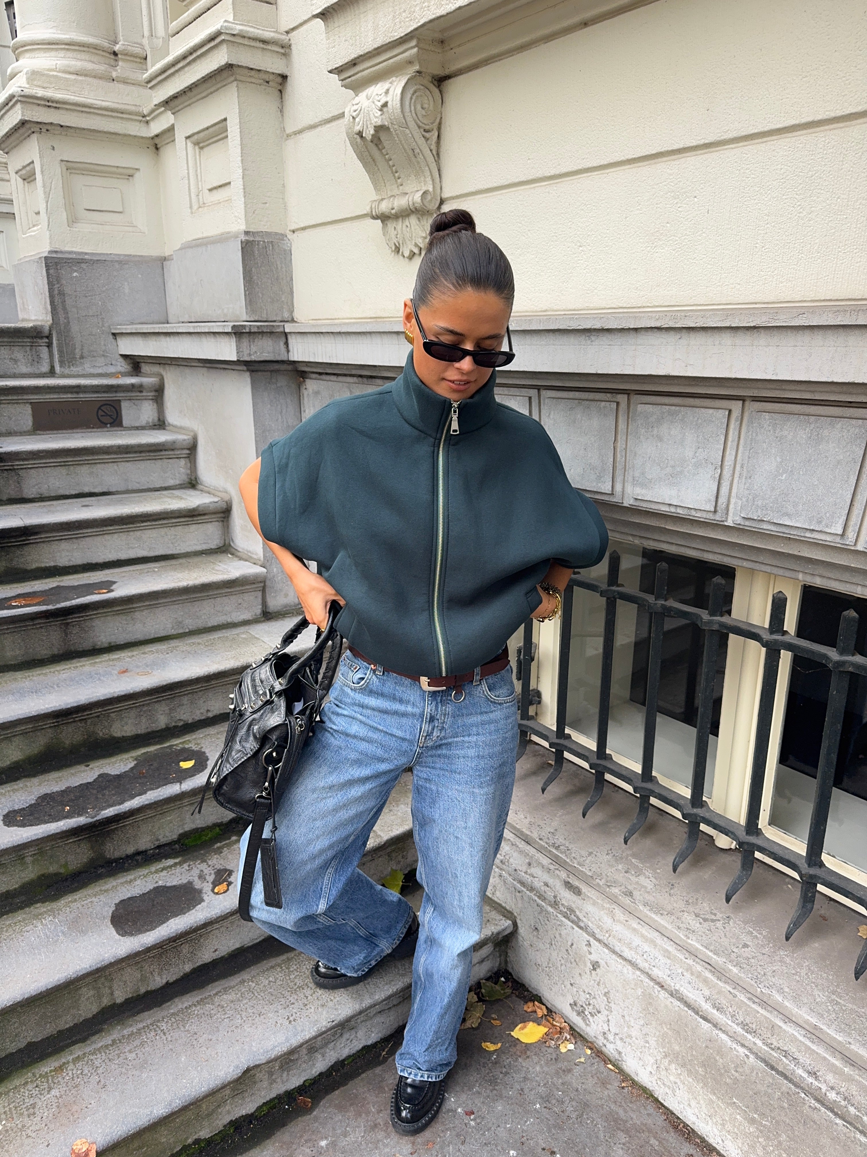 Zipper Vest Dark Green