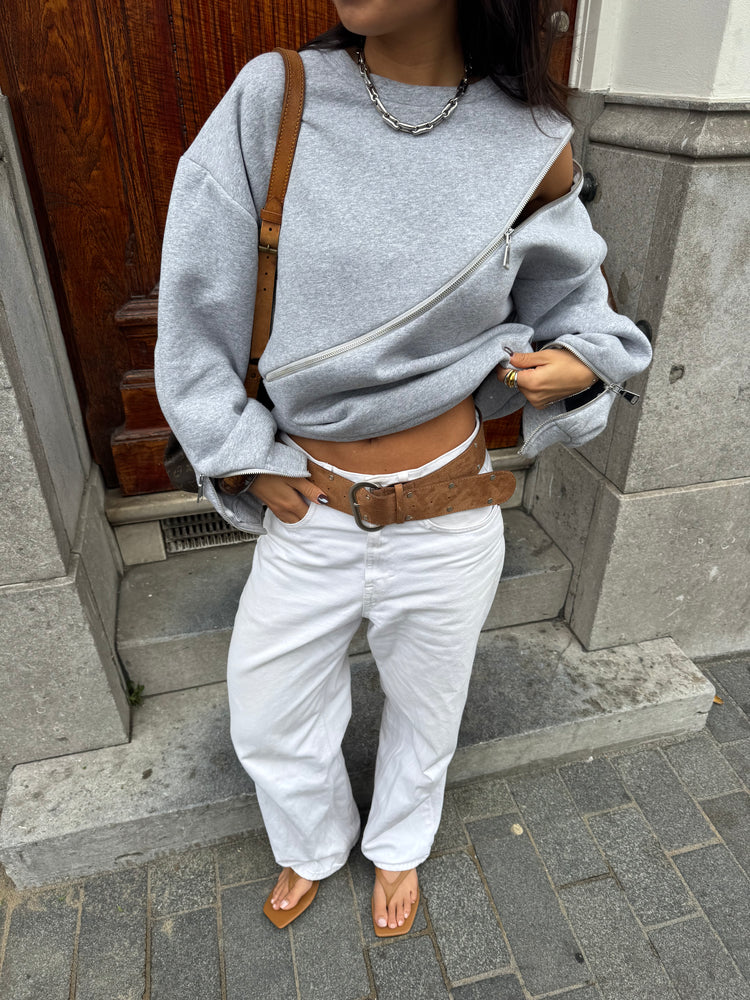 Sweater With Zippers Grey