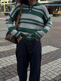 Knitted Polo Green Grey