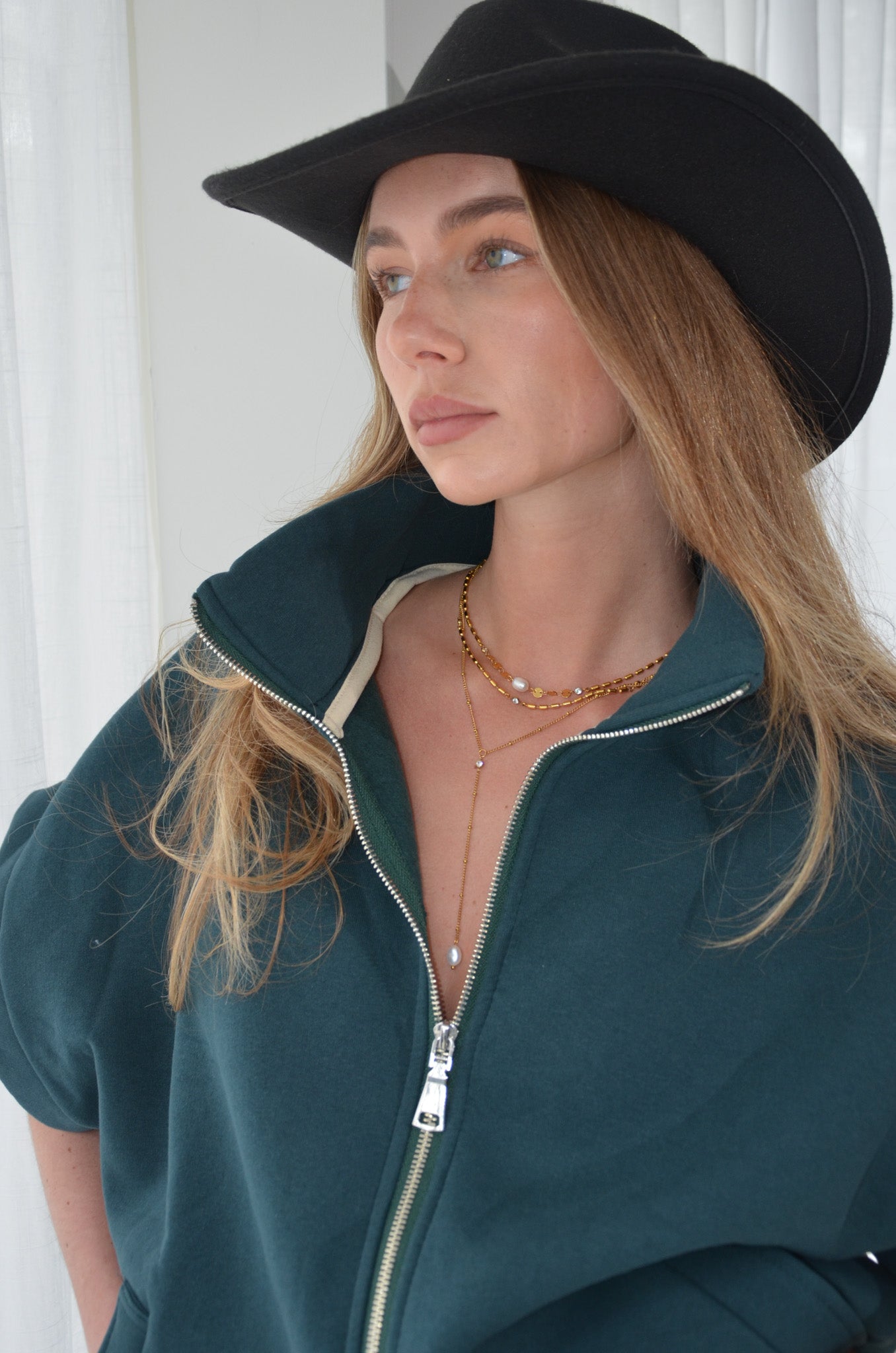 Zipper Vest Dark Green