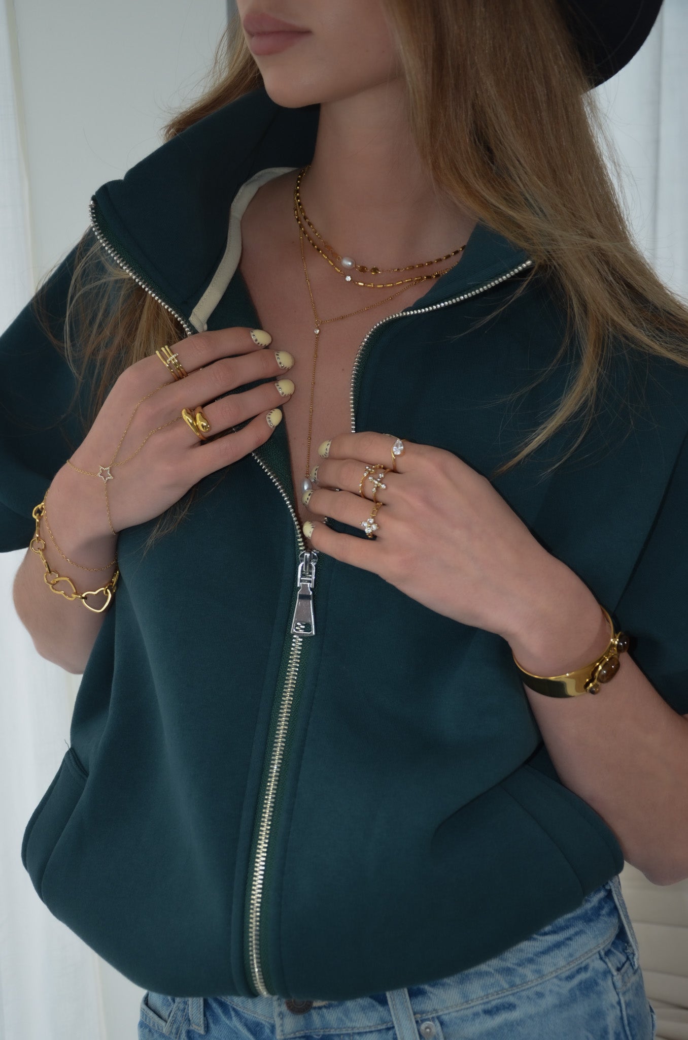 Zipper Vest Dark Green