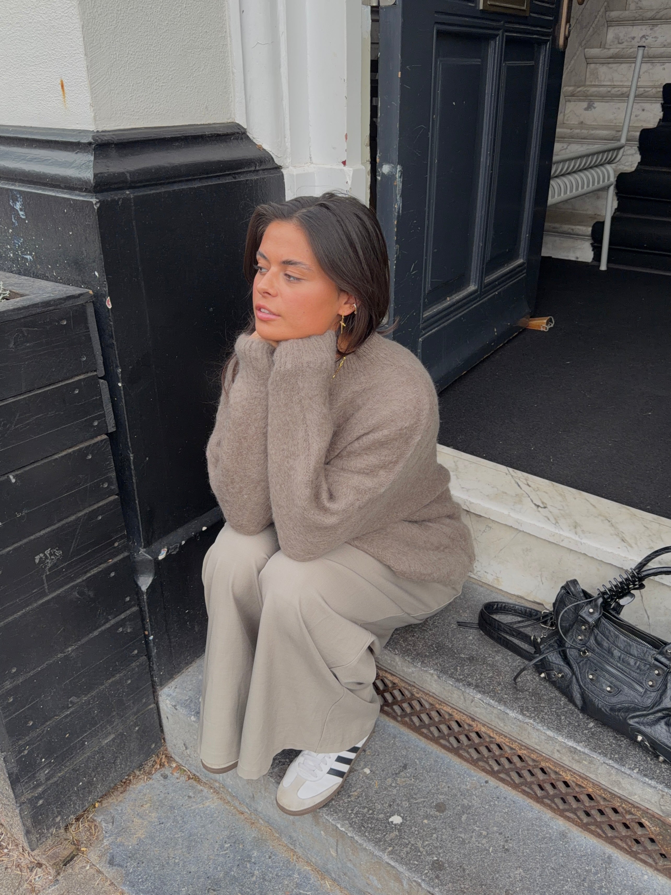 Oversized Mohair Knit Taupe