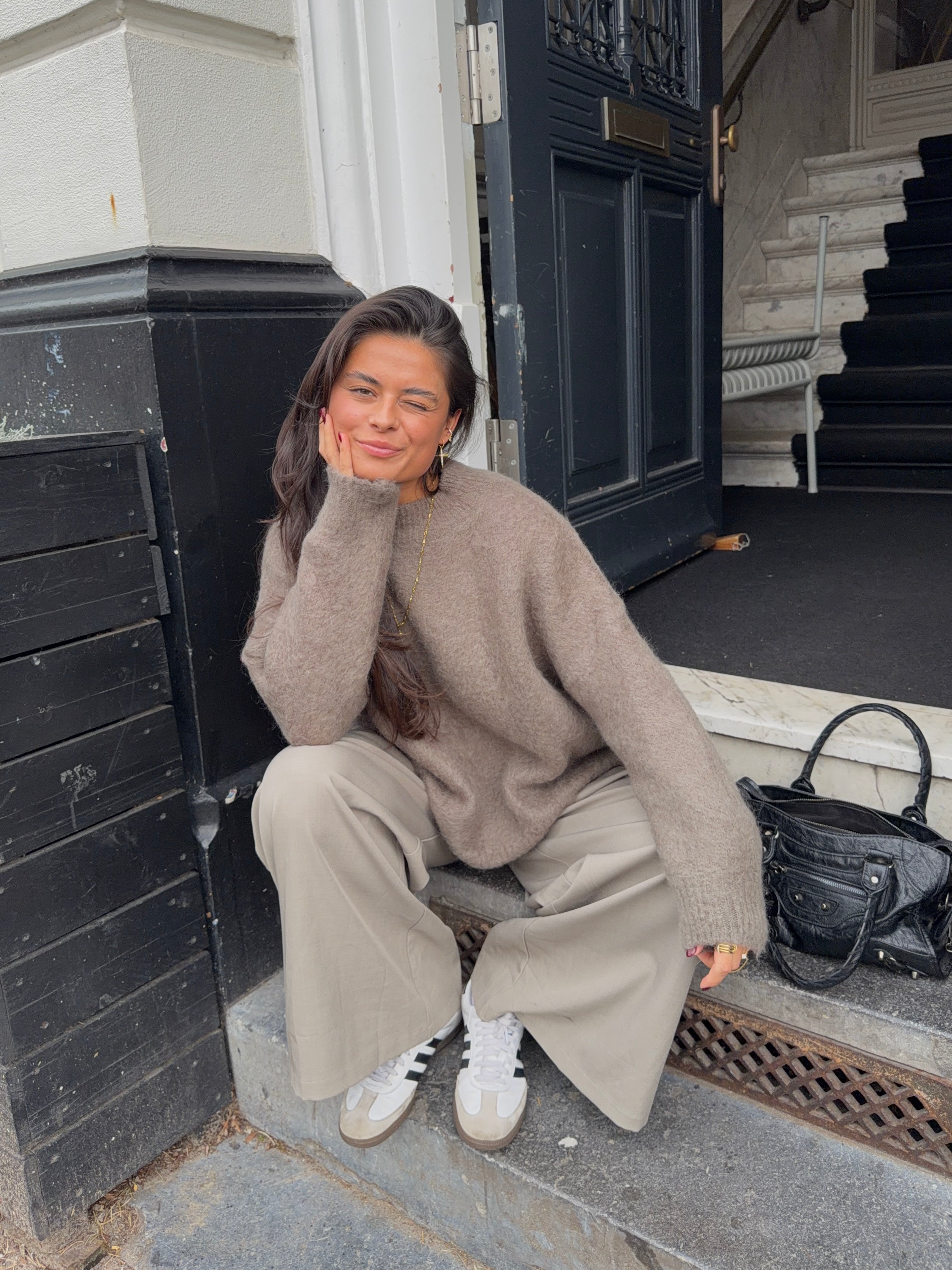 Oversized Mohair Knit Taupe