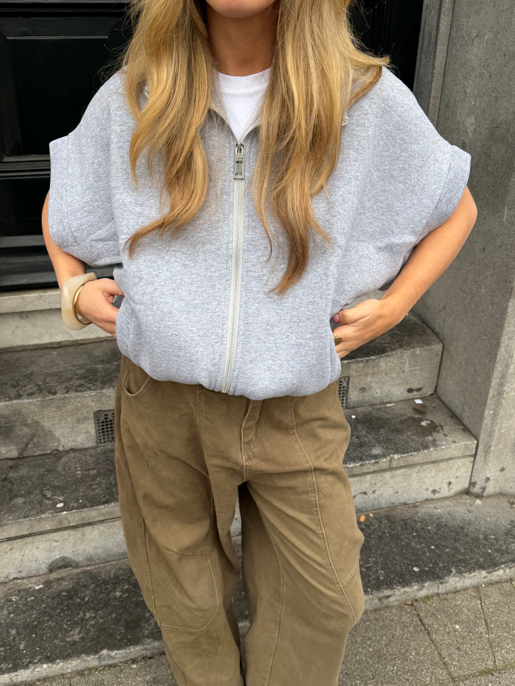 Zipper vest grey