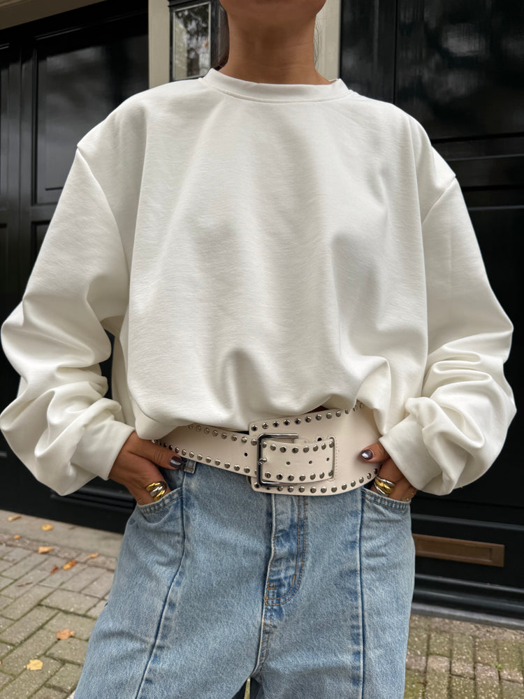 Oversized Draped Sweater White