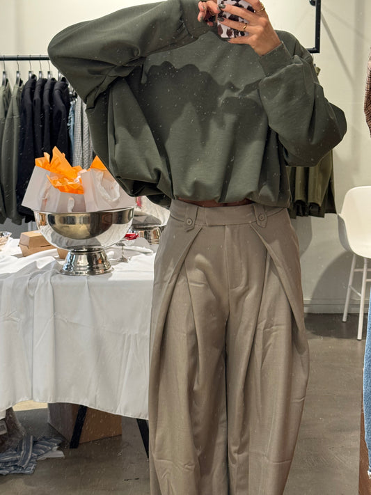 Draped Sweater Olive Green